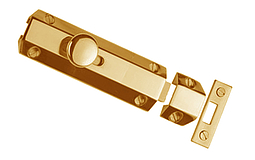Carriage Flush Bolt - Polished Brass